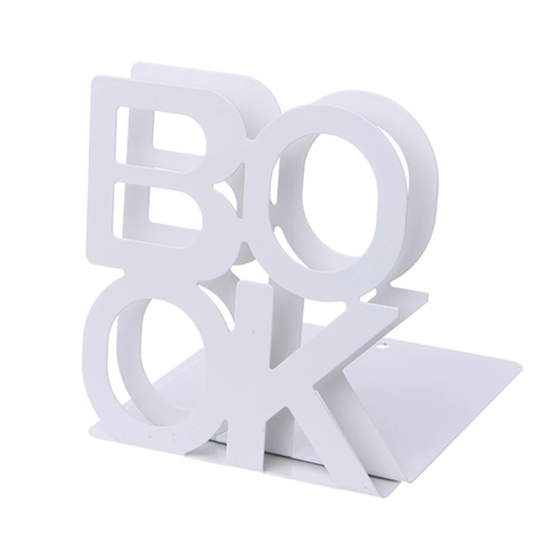 Алфавит формы металлические железные книгодержатели поддержка держатель настольные подставки для книг - Цвет: White