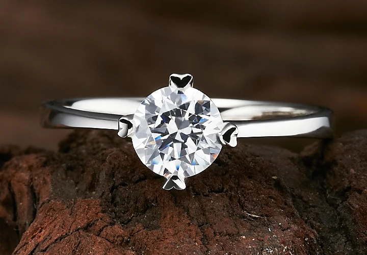 Женское кольцо из серебра 925 пробы с четырьмя зубцами|jewelry rings|jewelry wedding ringsjewelry jewelry