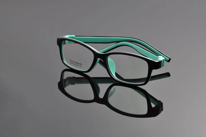 DeDing, небьющиеся очки для подростков 360, Скручивающиеся силиконовые прямоугольные очки, размер 49, гибкие без винта, съемные дужки со шнуром DD0272-1 - Цвет оправы: Black Green