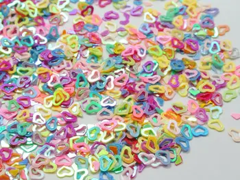 

250 Gram Mixed Color Hollow Heart Sequins Loose Tiny 4X3mm Nail Art