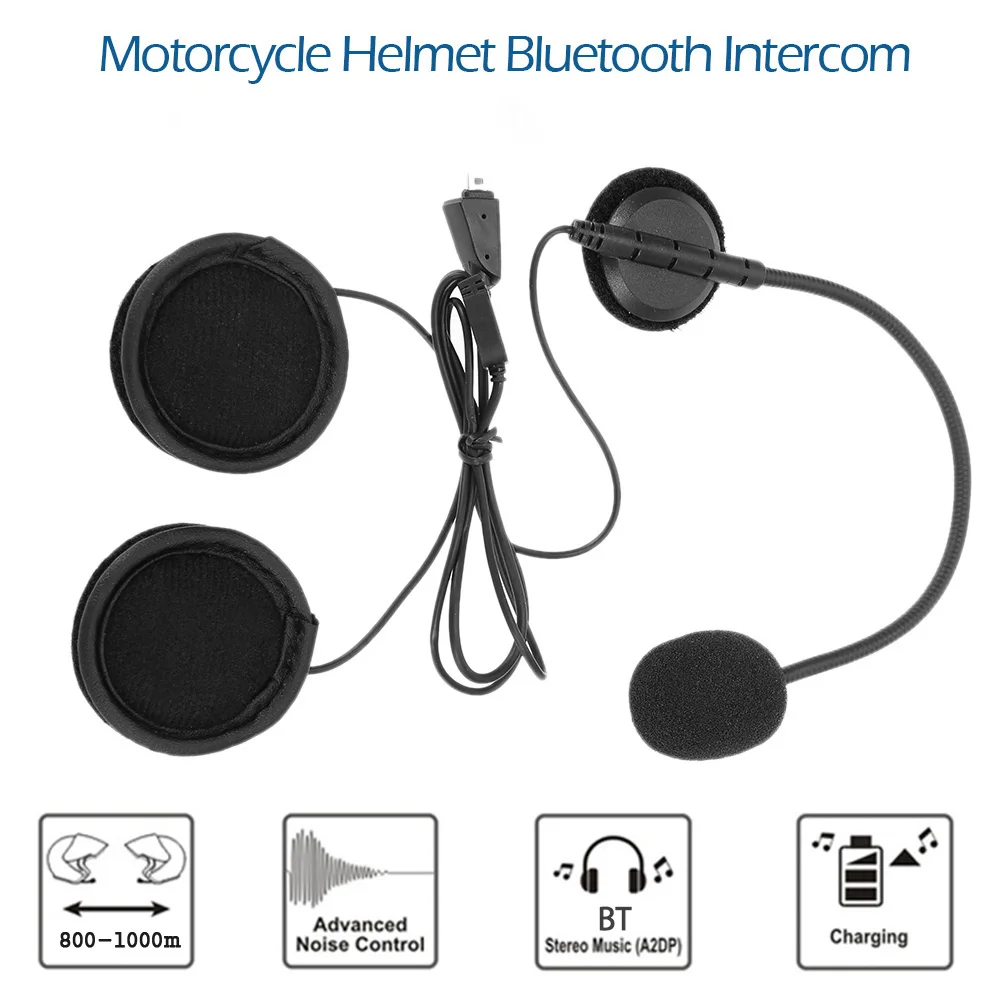 2 шт. мотоциклетный шлем Bluetooth Intercoms беспроводные переговорные телефоны с наушниками 1000 м расстояние FM влагозащищенный Hands-free с микрофоном