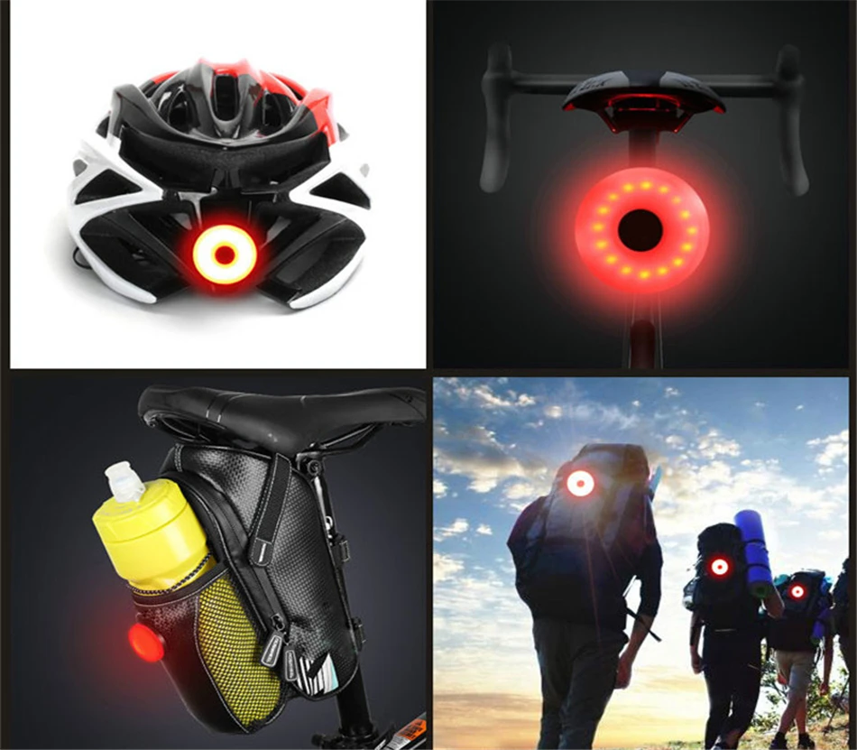 Clearance Mountain Bicycle Night Warning Lights USB Rechargeable Bicycle Bike Taillight Cycling Safety Warning Rear Light Lamp Waterproof 0
