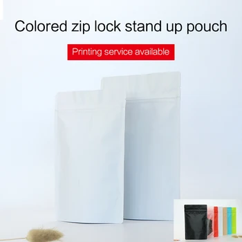 

matte white stand up pouch with zipper aluminum foil zip lock bag tea coffee bean food packaging bags custom printing available