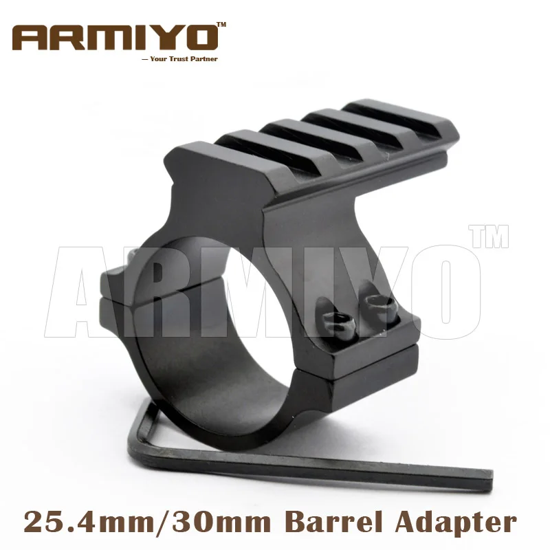 

Armiyo 25.4mm Diameter Ring Barrel Rack Adapter With 20mm Rail Mount Lock Rifle Scope Hunting Shooting Accessories
