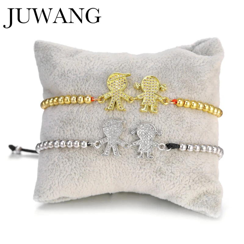 

Cute Family Boys And Girls Handmade Bracelets& Bangle Cubic Zirconia Crystal Charm Bracelet Femme Wedding Pulseras Mujer