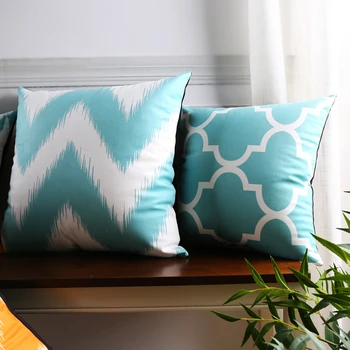 

Drop Ship Supersoft Velvet Pillow Cover Blue Orange Geometric Cushion Cover Home Decor Pillows Decorative Pillow Case