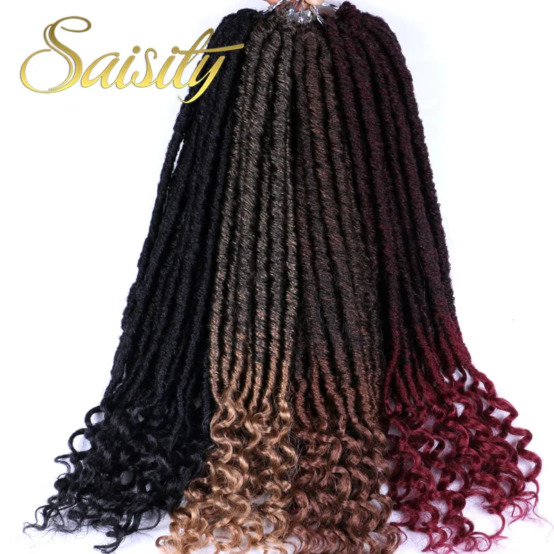 

Saisity Faux Locs Curly Jumbo Dreads Braids Hair Extensions 20inches Synthetic Soft Natural Loc Hairstyle Crochet Hair