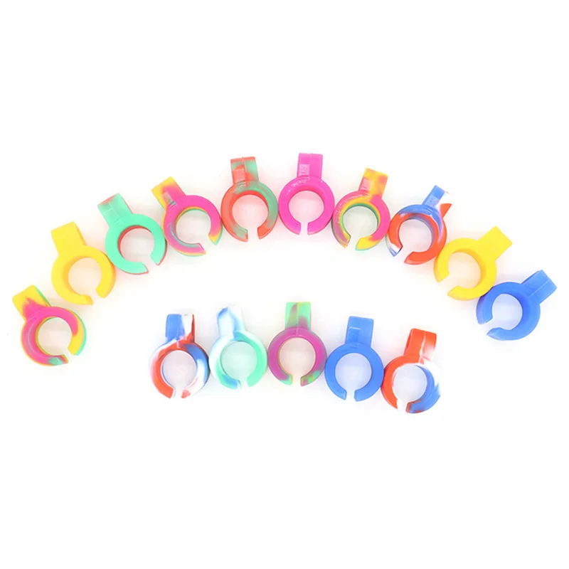 

100 Pcs/Pack Silicone Ring Finger Cigarette Holder Hand Rack For Tobacco Regular Smoking Accessories,Mixed Color