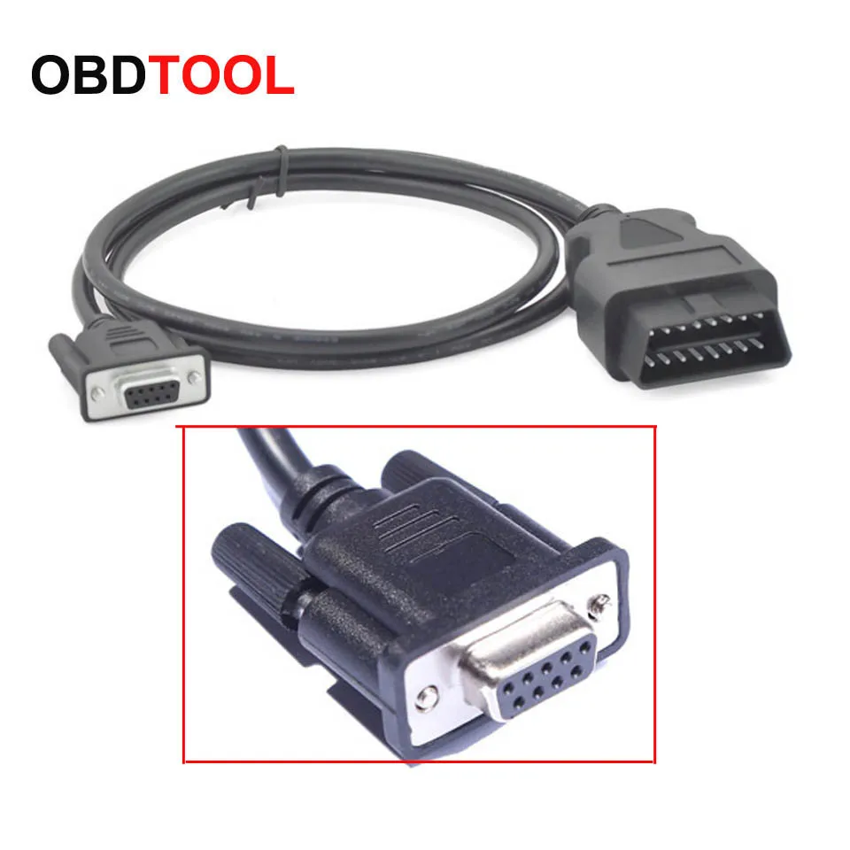 New OBD 16Pin To DB9 RS232 Serial Port Extension Line Male 16 Pin DB