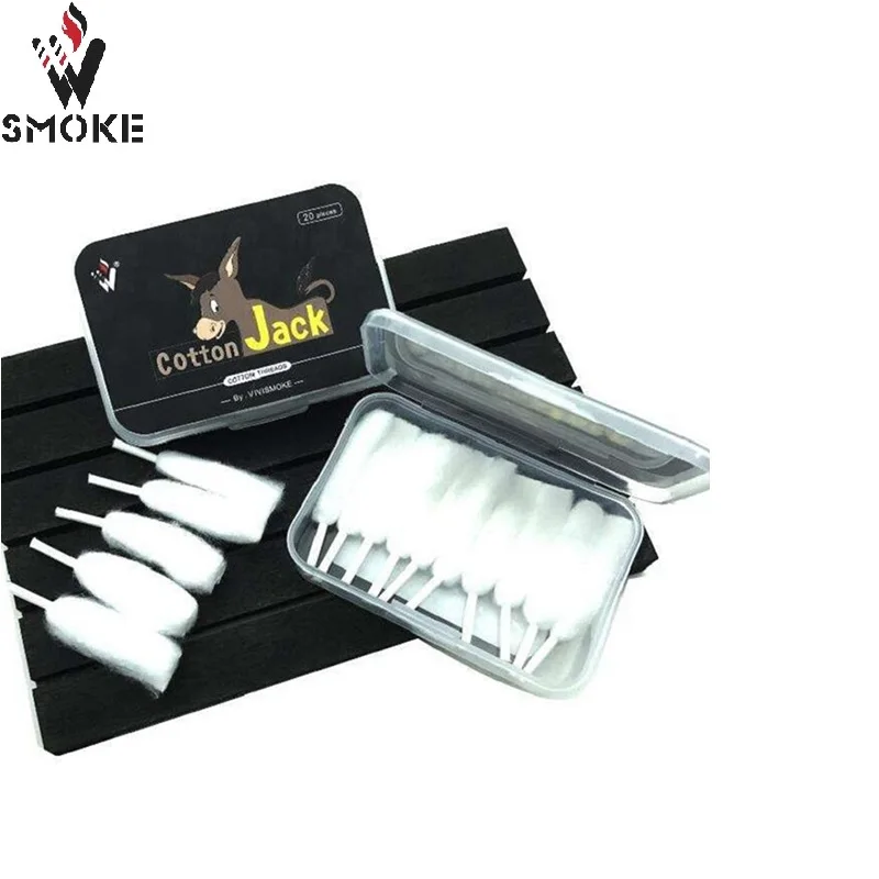

Vivismoke (20pcs/pack) Pre-built Vape Cotton shoelace Thread head Cotton for DIY RTA tankWicking Vape accessory