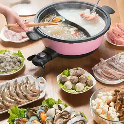 220 В бытовой электрический Hot Pot 2 в 1 Multi Плита Hotpot 2 пользу жарки Пособия по кулинарии пан горшок машины Быстрый нагрев Европейский