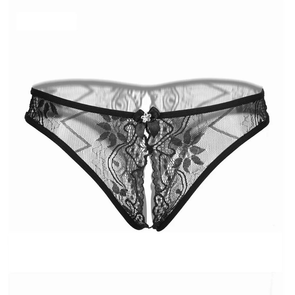 

2018Summer Women Lady Sexy G-stringPanties Knickers Bikini Lingerie Hollow Flower Bow-knot Lace Thongs V-string Panty Underwear