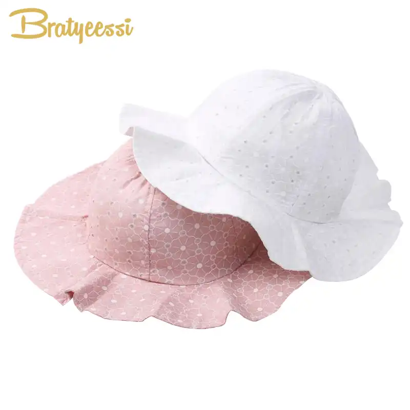 white baby sun hat