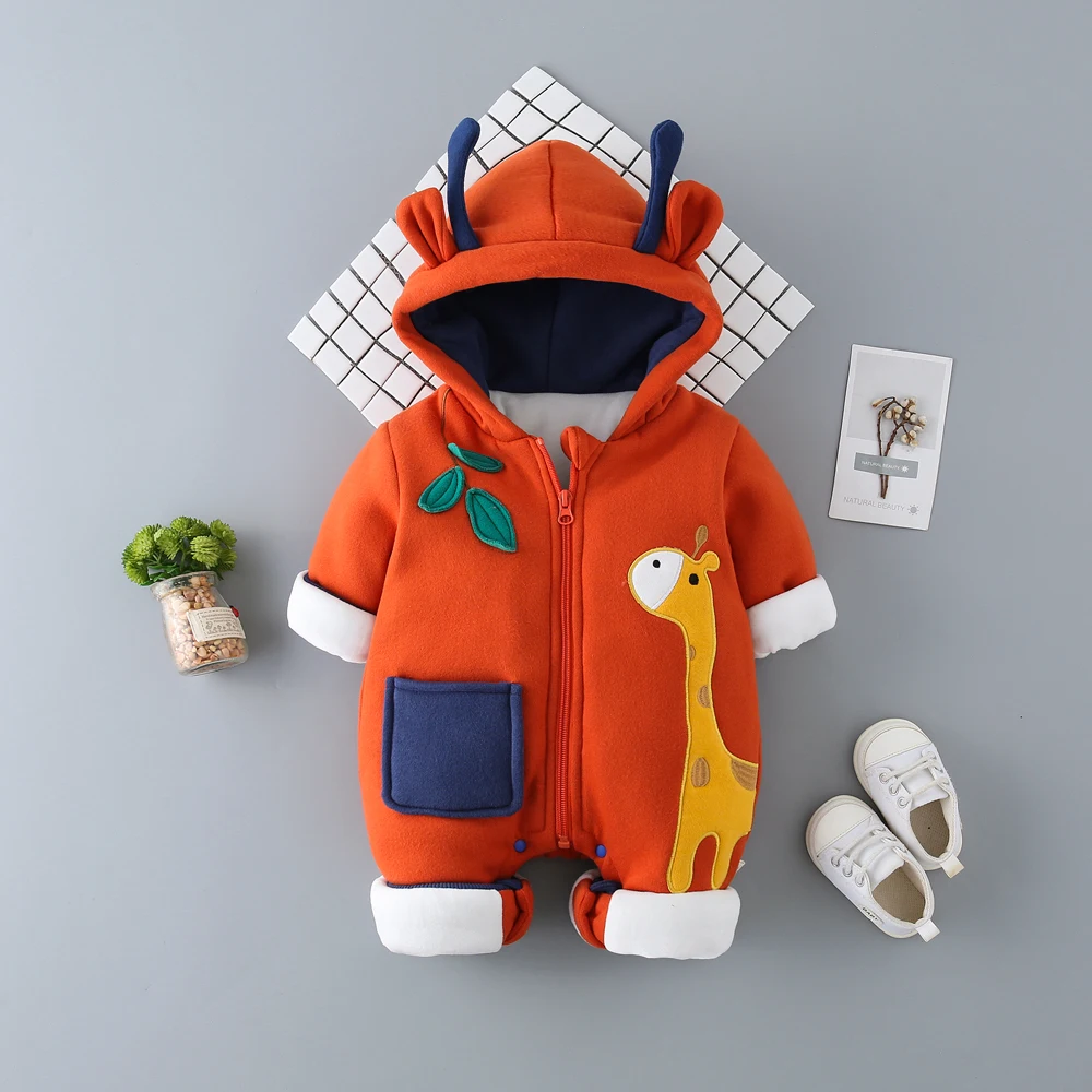 

Newborn Baby Bodysuit Winter Clothes Thick Cotton Warm Outdoors
