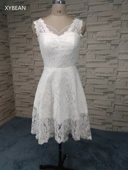 

Cheap Price ! New Free Shipping A Line Sweetheart Lace Knee-Length Wedding Dress