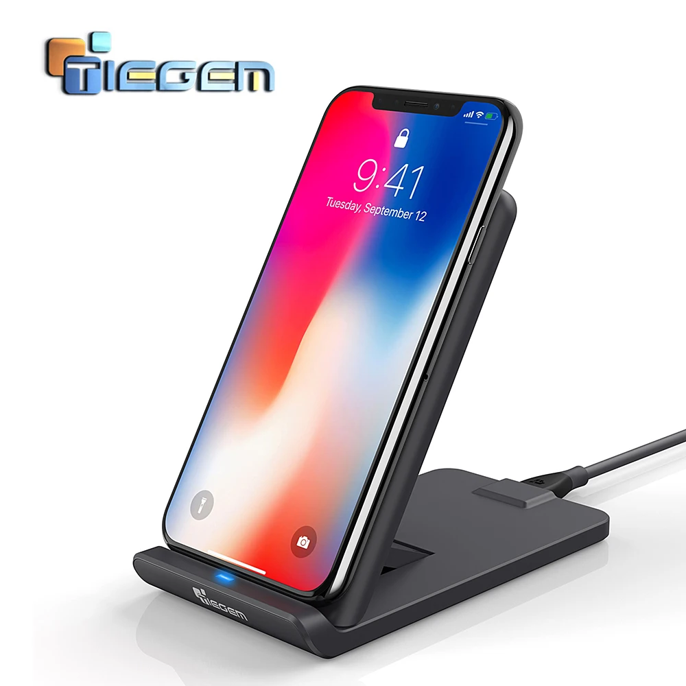 Беспроводное зарядное устройство TIEGEM 10 Вт Qi для iPhone 8 Plus X быстрая Беспроводная