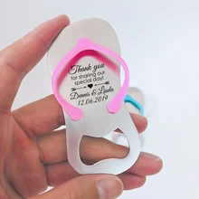 20 шт пляжные вьетнамки синего/розового цвета на заказ, открывалка для бутылок, индивидуальный свадебный подарок, сувенир, подарок для невесты, подарок на день рождения с коробкой