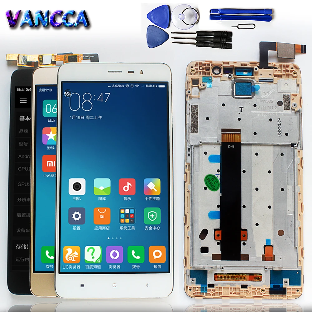 

Vancca 5.5 inch LCD Display for Xiaomi Redmi Note 3 Pro Special Edition SE 152mm Touch Screen Digitizer Assembly Frame with Tool