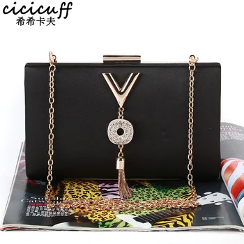 

New Arrival Women Clutch Evening Bags Chain Shoulder Handbags Diamonds Pendant Tassel Fashion Party Wedding Day Clutches Wallet