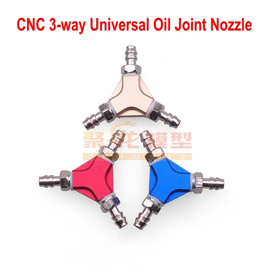 

CNC 3-way Universal Oil Joint Nozzle Fuel Filter Outlet Inlet for Gas Engine/ Fuel Tank 3 Color