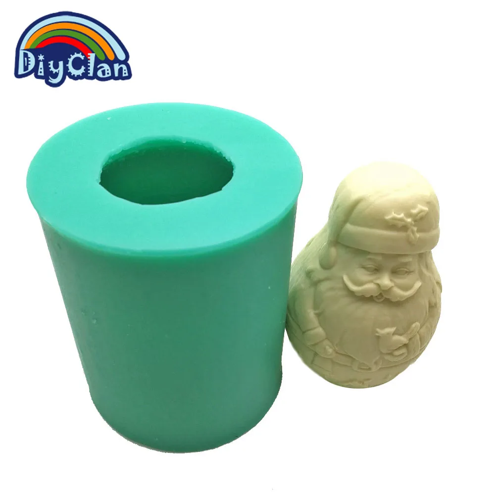 Силиконовая форма для свечи в виде Санта Клауса Рождественское украшение 3D