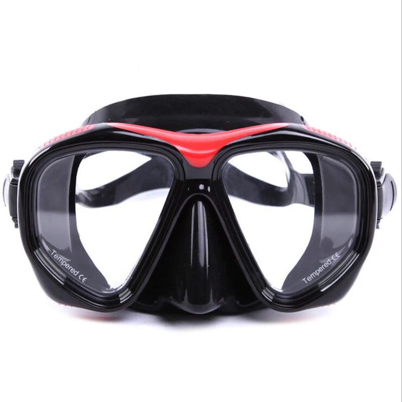 Professional Tempered Glass Diving Mask+Snorkels Scuba+Fins Set M-XL Goggles Glasses Diving Swimming Fins Flippers Equipment