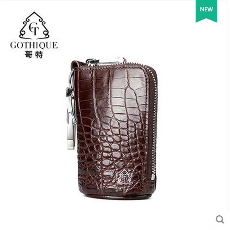 

2018 gete new crocodile men keys bag men's leather car key bag business large multi-functional zero wallet