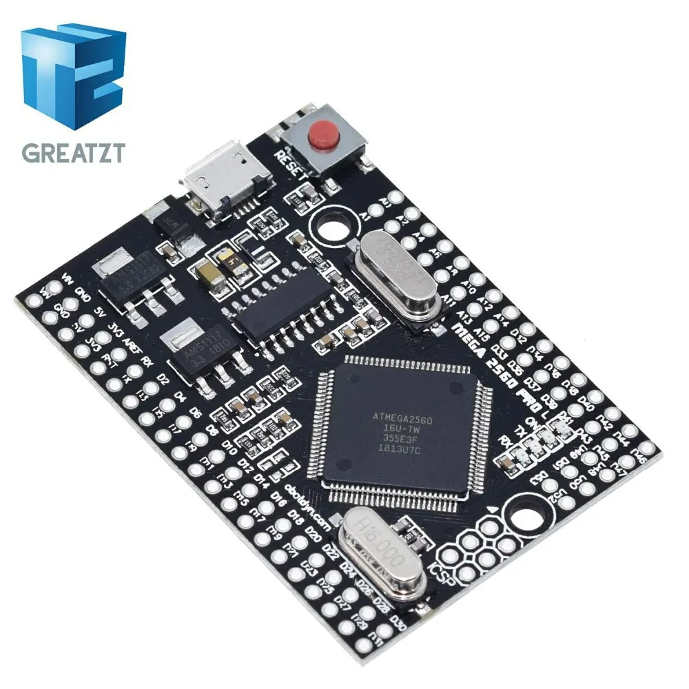 GREATZT Mega 2560 PRO MINI 5 В(встраивание) CH340G ATmega2560-16AU с наконечниками, совместимыми с arduino Mega 2560