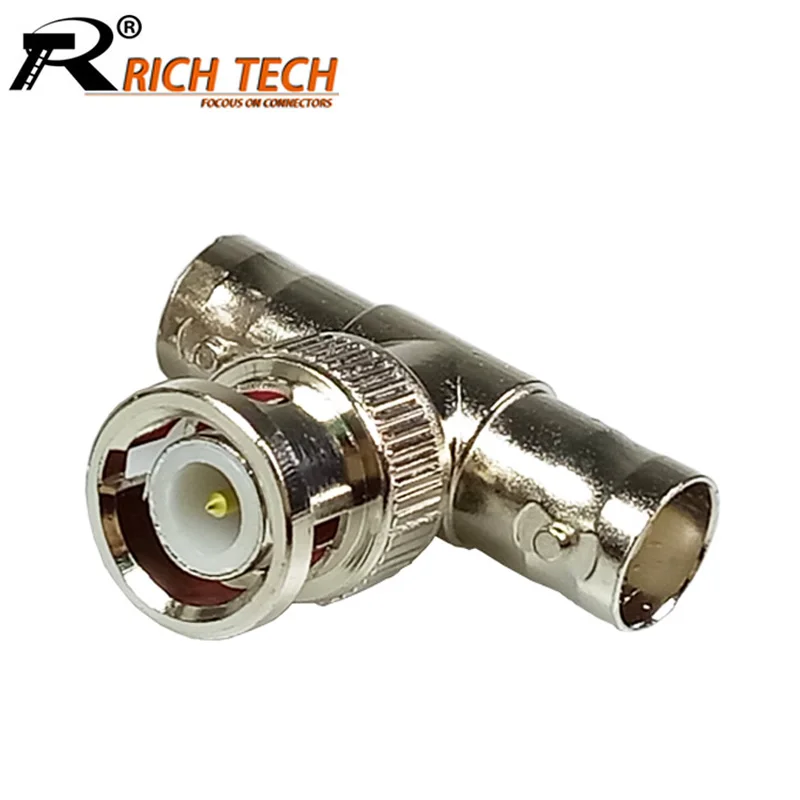 BNC Male To 2 BNC Female Splitter T Connector Coaxial CCTV Video Coupler Lot