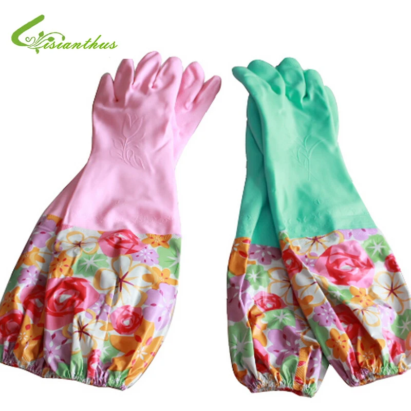 Hot Sale Long Sleeve Rubber Latex Glove Kitchen Household Wash Dishes