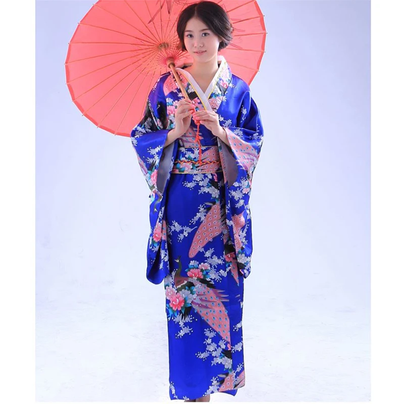 Винтажное шелковое и сатиновое платье кимоно Yukata Haori с принтом Obi классическое