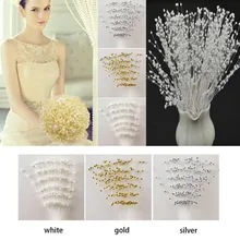 10 стеблей жемчужные бусины спрей невесты Цветы Букет проволока Свадебные украшения