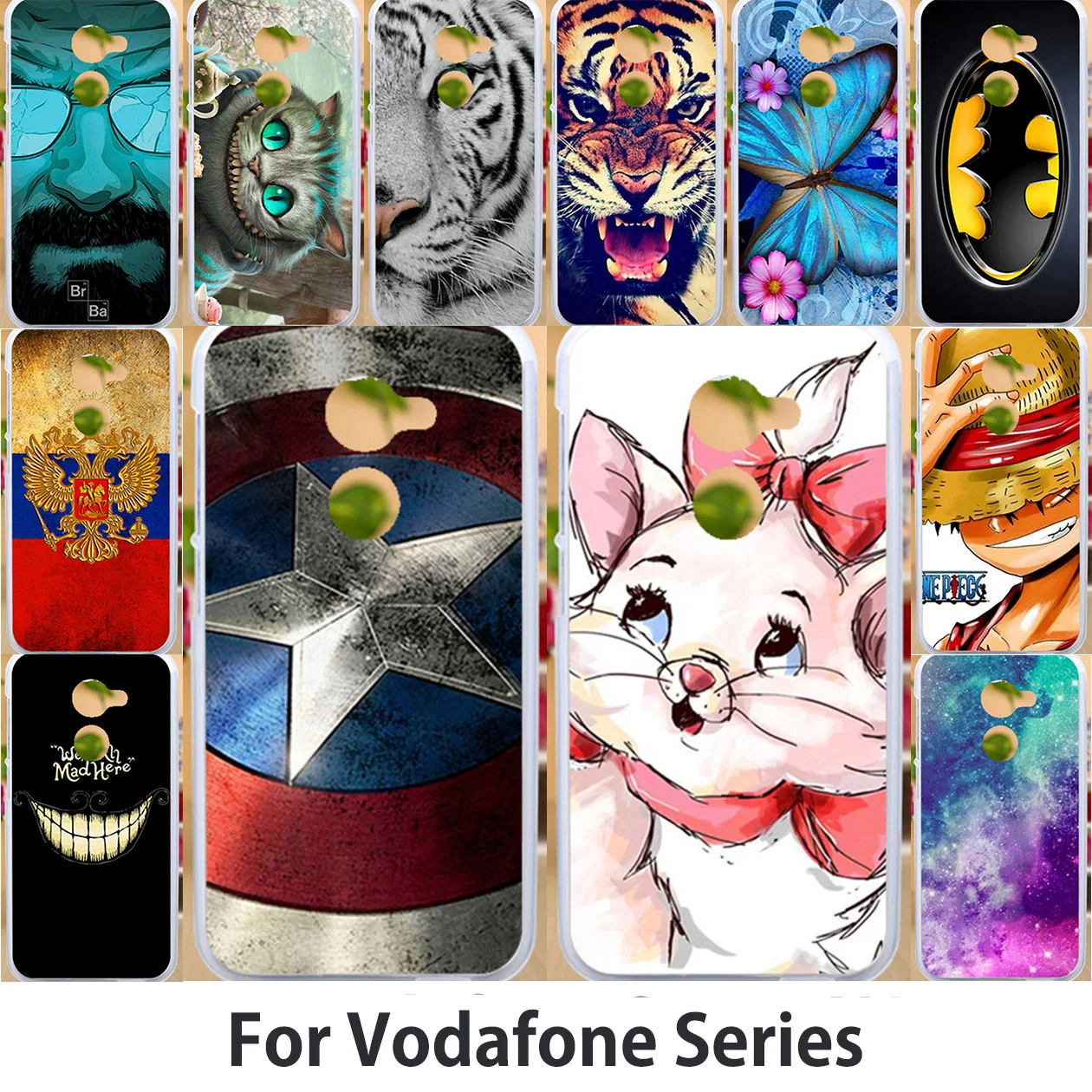

Anunob Case For Vodafone Smart N8 lite N9 Case Smart E8 V8 Prime 7 VF600 Ultra 6 7 V995 VDF700 VFD510 Cover Animal Painting Bags