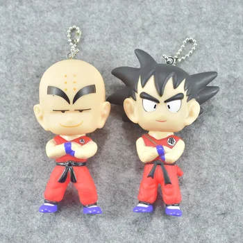 

20 PCS/LOT Dragon Ball Z Figure Model Toys Keychain Son Goku Krillin Doll Dragonball Super Gokou Figurine 9cm Pendants wholesale