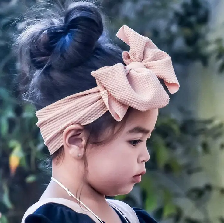

Adjustable Big Bow Turban Headband / Wide Headwrap Girl Hairband Hair Accessories/ Fabric Elastic Kids Top Knot Girl Hair Band