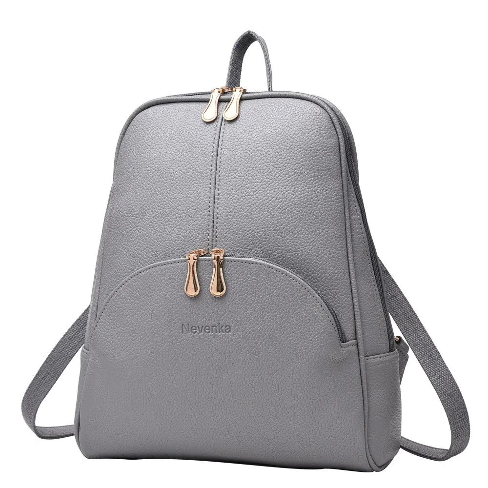 

Women Small PU Leather Backpack Lady Zipper Casual Travel School Backpacks For Girls