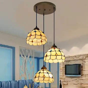 

Tiffany antique chandelier chandelier simple staircase restaurant round long coiled lines peacock tail 3 Head Pendant