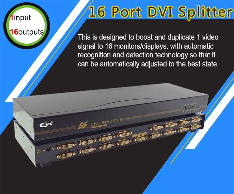 Ckl Высокое качество 16x1 16 Порты и разъёмы DVI Splitter Box Поддержка DDC ddc2 DDC2B HDCP 1920x1080 клавиш выбора стоечные ckl-916e