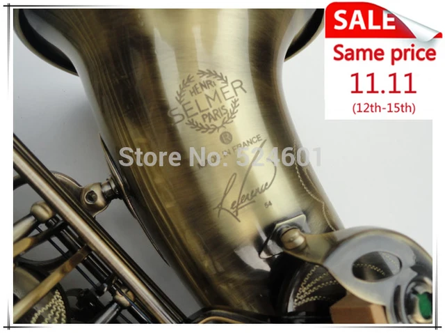 Cheap Henry Reference Replica Selmer 54 Saxophone Eb Be Alto Sax E Flat Brass Alto Saxophone Green Green Bronze Surface Saxfone