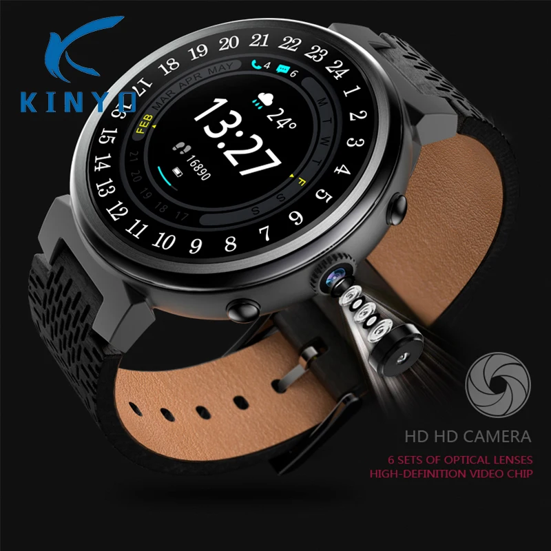 

2018 Smart watch HD camera Battery capacity 400mAH Heart rate monitoring support GPS 3G Network mode Calendar Music Google map