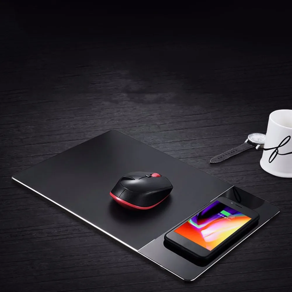 

Wireless Charge Computer Mouse Pad Charging Mobile Phone For iPhone 8 X for Samsung S8 Series Dual No Slipping Mouse Pad Charger