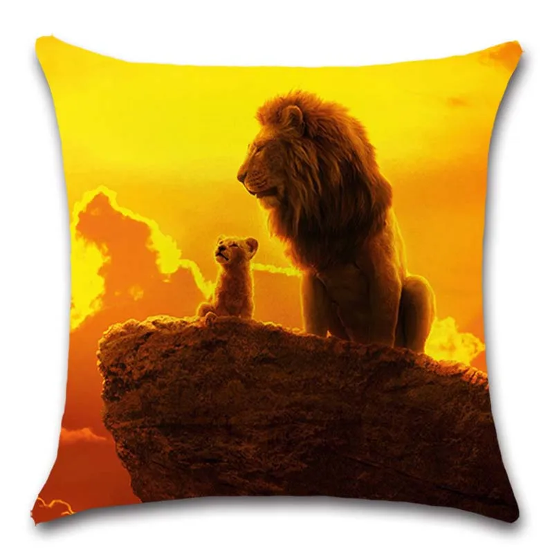 King of the grassland Lion Cushion Cover Decoration Home sofa chair office car seat friend bedroom children's gift pillowcase