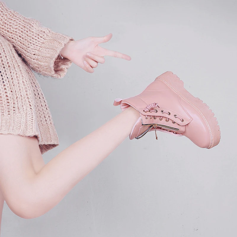 FUJIN/Брендовые женские повседневные кроссовки; женская обувь на плоской подошве; сезон весна-осень-зима; удобная женская обувь на шнуровке из искусственной кожи