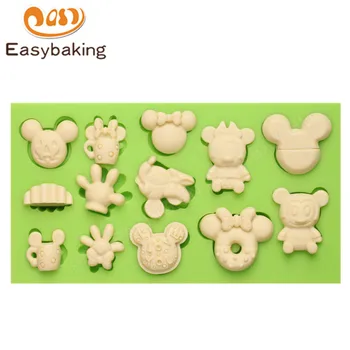 

I LOVE YOU Themed Fondant Silicone Mold DIY Woman Mickey Mouse and Monkey Cake Mould Silicon Baking Tools Decorations