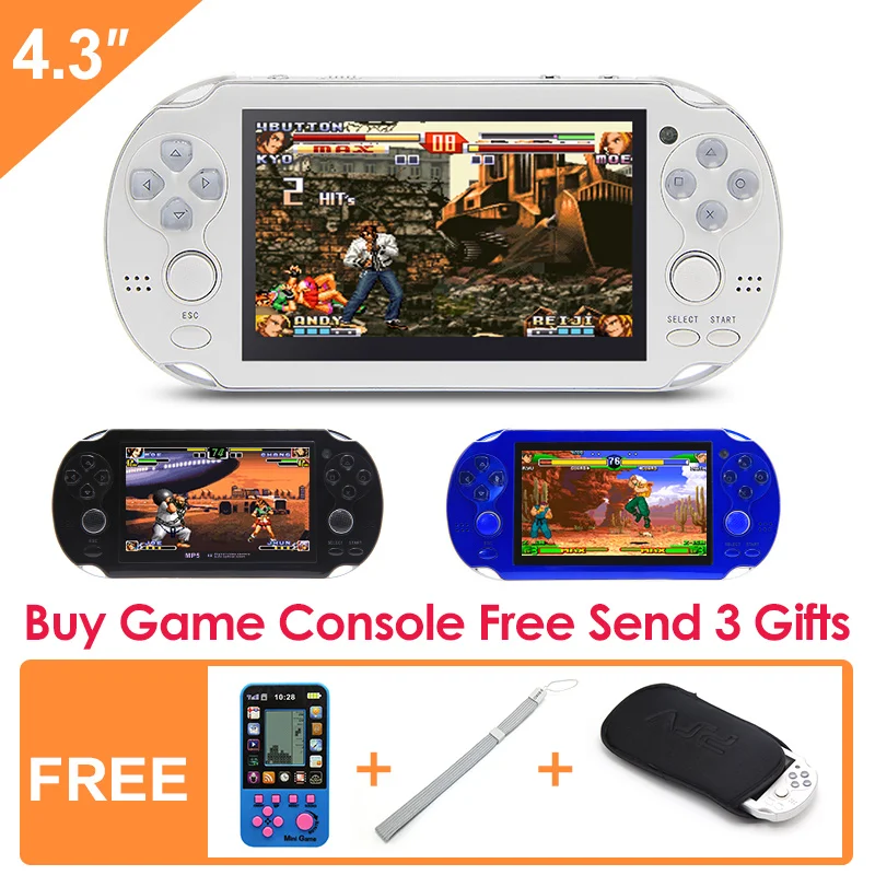 Free Shipping 8GB Handheld Game Console 4 3 Inch Portable Video Game Console build in 1200
