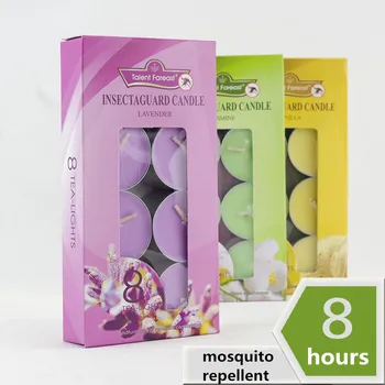 

8pcs Summer Mosquito Repellent Candle, Scented Tealight, Cup-shaped Candle, Long Burning Time 8 hours, Summer Night Candle