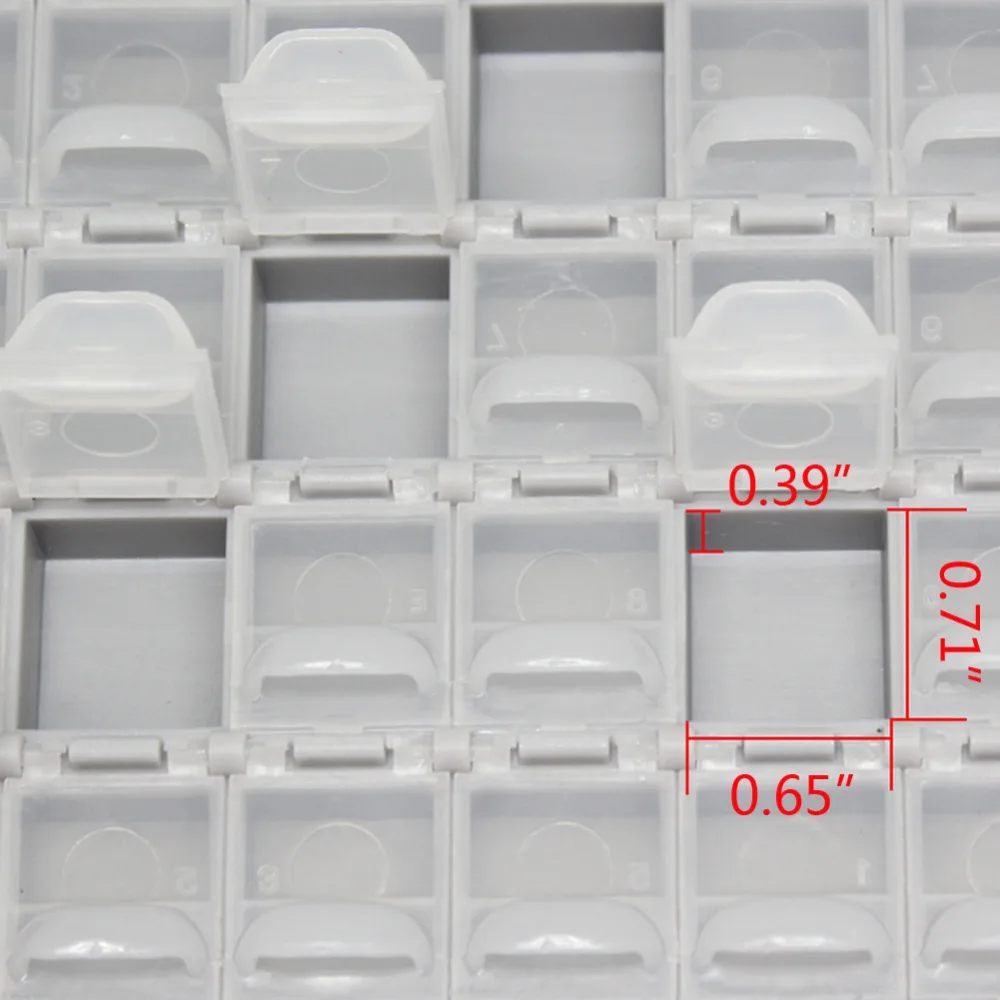 AideTek 6 SMT SMD резистор конденсатор коробка для хранения Органайзер 1206 0603 0805 0402 0201 крошечные пластиковые части коробки этикетки 6 коробок