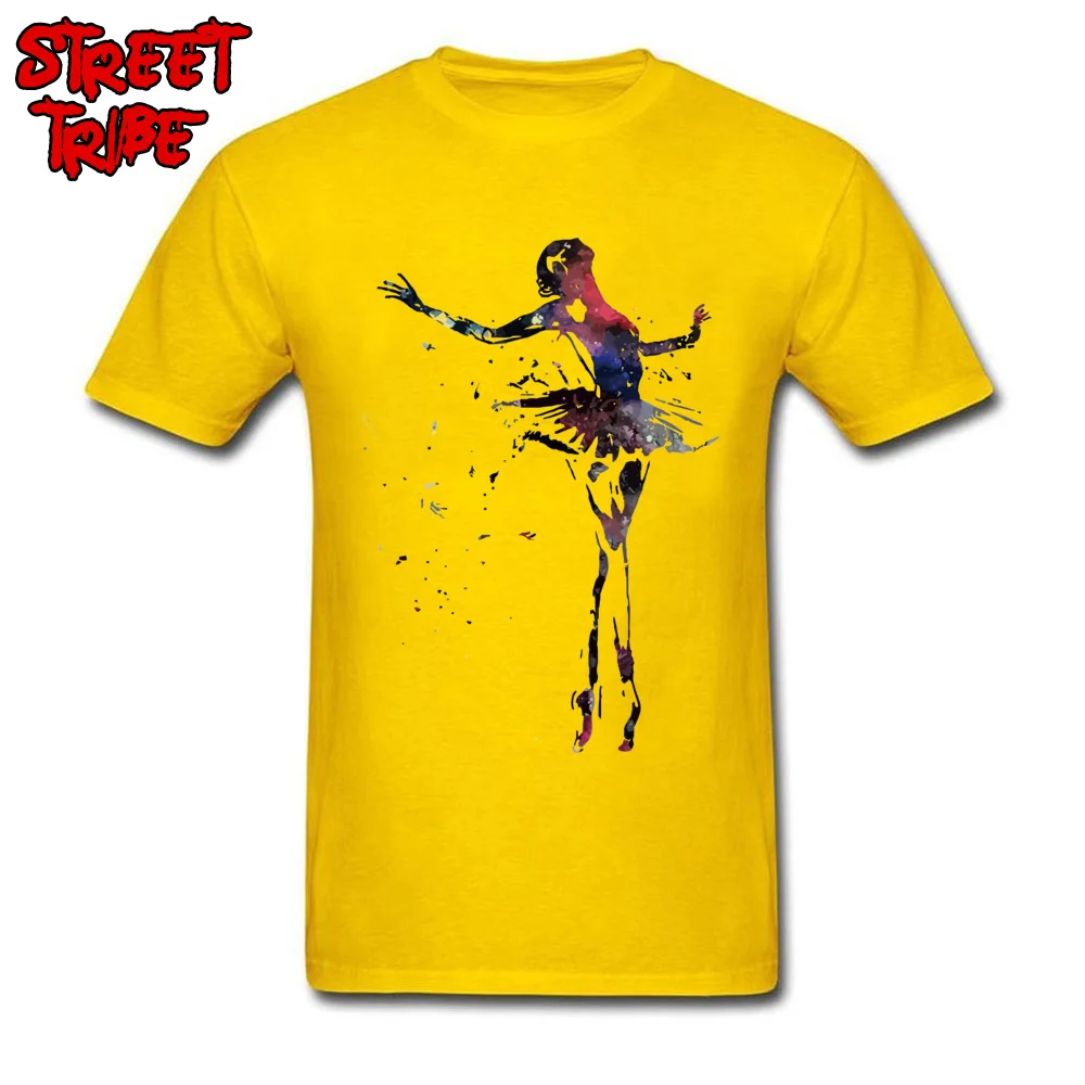 dancer ballet 100% Cotton Fabric Men Short Sleeve Tops T Shirt Gift VALENTINE DAY T-shirts 2018 Newest O-Neck Top T-shirts dancer ballet yellow