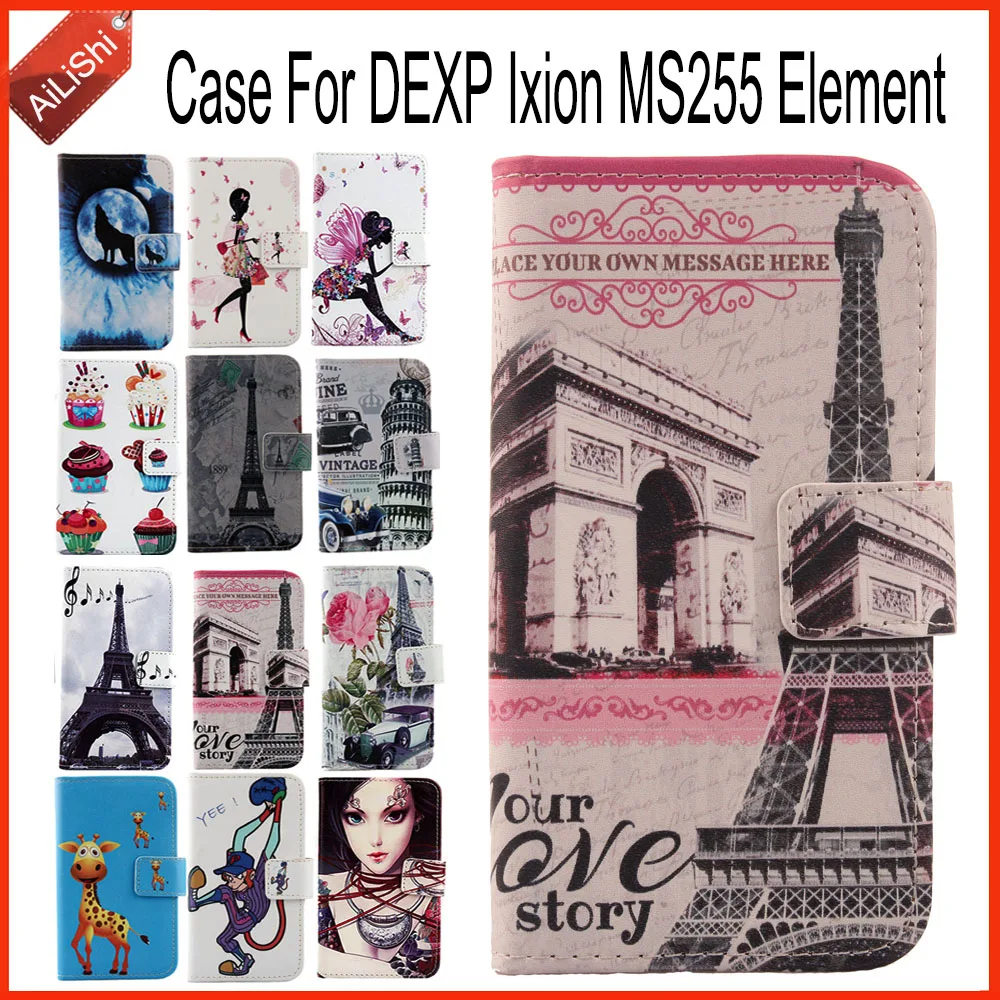 AiLiShi прямо с завода! Чехол для DEXP Ixion MS255 Element Flip из искусственной кожи чехол