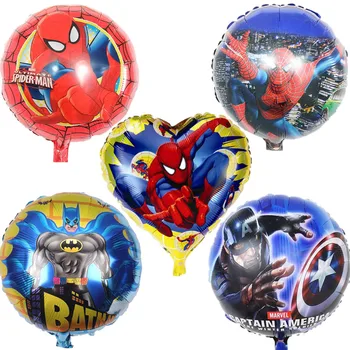 

100pcs 45*45cm spiderman balloons helium foil globos heros Children's birthday party decorated Avengers new year balloon globos